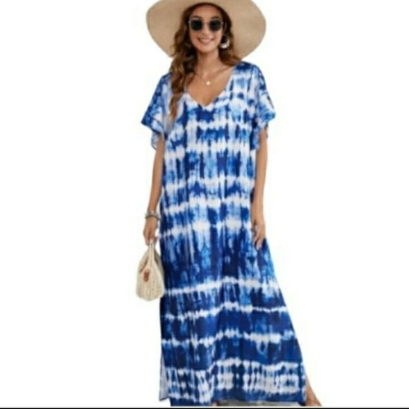 Other - Caftan Dress Tie Dye Maxi NEW 💙 Last one 🤍